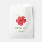 Pink Tropical Flower Wedding Thank You フェイバーバッグ (正面)