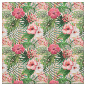 Pink Tropical Flowers ファブリック (見本)