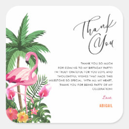 Pink Tropical Hawaiian Adult 25th Birthday Napkins スクエアシール