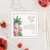 Pink Tropical Hawaiian Adult 25th Birthday Napkins スタンダードカクテルナプキン (インサイチュ)