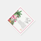 Pink Tropical Hawaiian Adult 25th Birthday Napkins スタンダードカクテルナプキン (角)