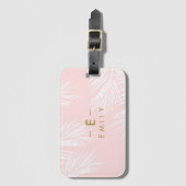 Pink Tropical Leaf, Demoiselle d'honneur ラゲッジタグ (正面縦)