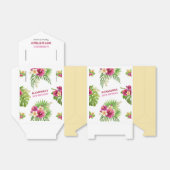 Pink Tropical Luau Birthday Party Floral フェイバーボックス (折り畳みなし)