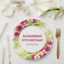 Pink Tropical Luau Floral Birthday Party