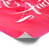 Pink Tropical Summer Palm Leaves Beach Wedding ポスター (角)