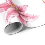 Pink Tropical Watercolor Floral Pattern ラッピングペーパー (ロールコーナー)