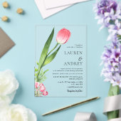 Pink Tulip Acrylic Wedding Invitation アクリル招待状 (インサイチュ (ウェディング))