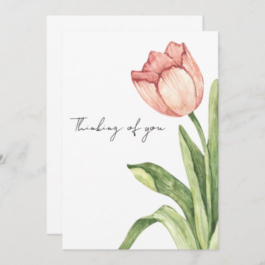 Pink Tulip Alone 招待状 (正面/裏面)