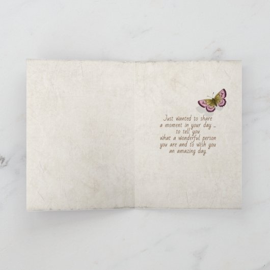 pink tulip bouquet on lace doily カード (内部)