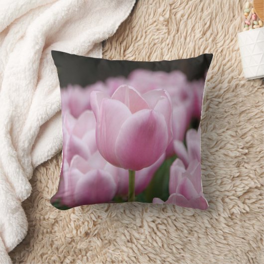 Pink tulip cushion pillow クッション (ブランケット)