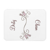 Pink Tulip Dishwasher Clean - Dirty Magnets マグネット (横)