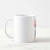 Pink Tulip Flower Believe コーヒーマグカップ (左)