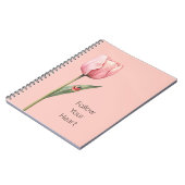 Pink Tulip Flower Ladybug ノートブック (左側)