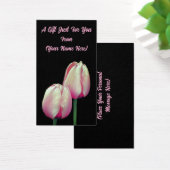 Pink Tulip Flowers Personalized Gift Card Tag (デスク)