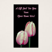 Pink Tulip Flowers Personalized Gift Card Tag (正面)