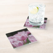 Pink tulip glass coaster ガラスコースター (アングル)