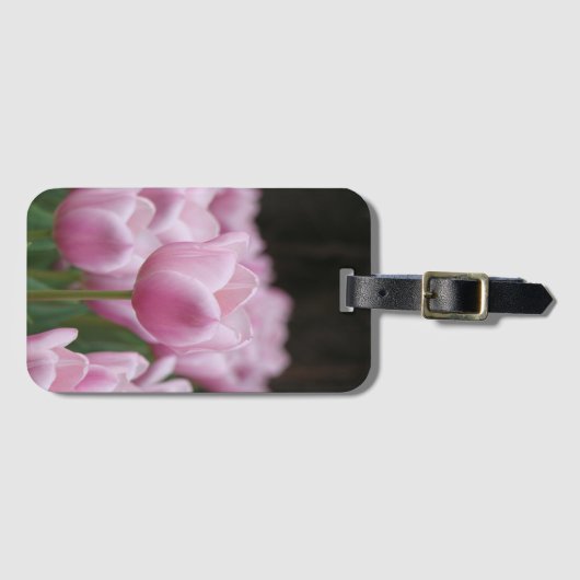 Pink tulip luggage tag ラゲッジタグ (正面横)