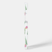 Pink Tulip Pattern – Soft Watercolor Floral  iPhoneケース (左側面)