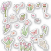 Pink Tulip Stickers シール (正面)