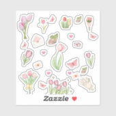 Pink Tulip Stickers シール (シート)