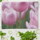 Pink tulip tea towel キッチンタオル (折り畳み)