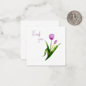 Pink Tulip Thank You Flat Notecard  ノートカード (正面/裏面インサイチュ)