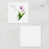 Pink Tulip Thank You Flat Notecard  ノートカード (正面/裏面)