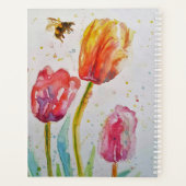 Pink Tulip Tulips Floral Flowers Notebook Planner プランナー手帳 (裏面)