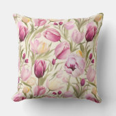 Pink Tulips アウトドアクッション (正面)