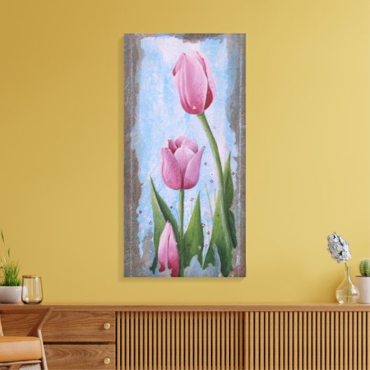 Pink Tulips  キャンバスプリント (インサイチュ (リビング))