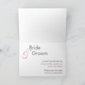 Pink Tulips – 日付カードを保存 案内状 (内部)