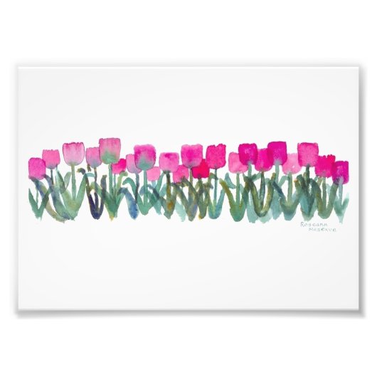 Pink Tulips 7"x 5"、Kodak教授フォト紙(Satin) フォトプリント (正面)
