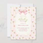 Pink tulips baby shower 招待状 (正面)