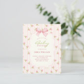 Pink tulips baby shower 招待状 (スタンド正面)