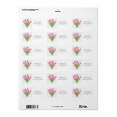 Pink Tulips Bouquet Address Labels ラベル (フルシート)