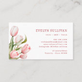 Pink tulips business card 名刺 (裏面)