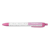 Pink Tulips Custom Name Pen 青ボールペン (ボトム)