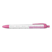 Pink Tulips Custom Name Pen 青ボールペン (トップ)