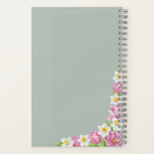 Pink Tulips & Daffodils Spring Flowers Notebook ノートブック (裏面)