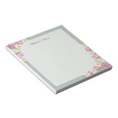 Pink Tulips & Daffodils Spring Flowers Notepad ノートパッド (アングル)