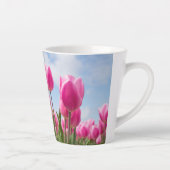Pink Tulips Floral Mug – Nature Lover Gift カフェラテマグ (右)