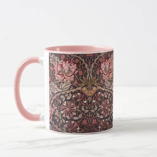 Pink Tulips Honeysuckle William Morris マグカップ (左)
