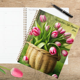  Pink Tulips in Country Basket  プランナー手帳
