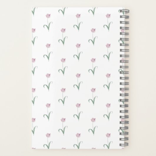 Pink Tulips Personalized Journal Notebook ノートブック (裏面)