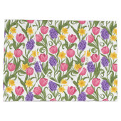 Pink Tulips, Yellow Daffodils, Purple Hyacinths ラージペーパーバッグ (裏面)