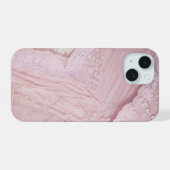 Pink Tulle and Lace Floral Design Phone Case iPhone 15ケース (裏面横)