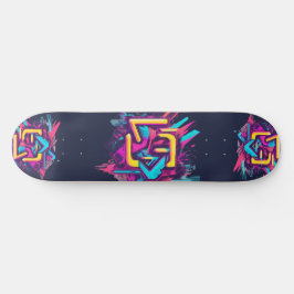 Pink, Türkis, Gelb Abstraktes Graffiti Skateboardd スケートボード