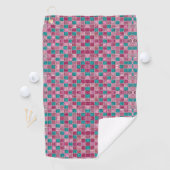 Pink Turquoise Glitter Mosaic Sparkly Glam ゴルフタオル (インサイチュ)