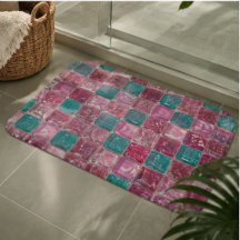 Pink Turquoise Glitter Mosaic Sparkly Glam 