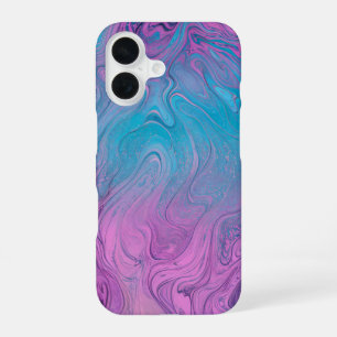 Pink & Turquoise Marble Art Phone Case iPhone 16ケース
